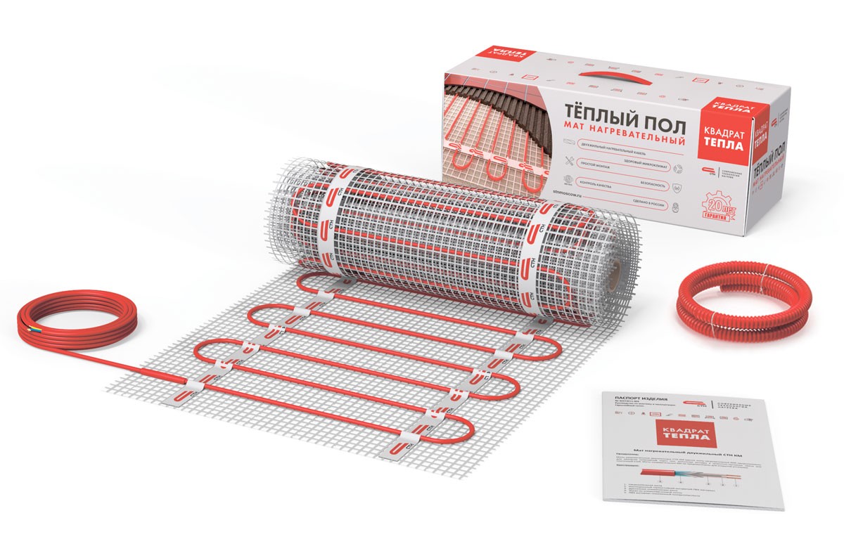 Теплый пол "Квадрат тепла" СТН КМ-1500-10,0, РФ
