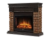 Портал Firelight Bricks Wood 25 камень темный, шпон венге